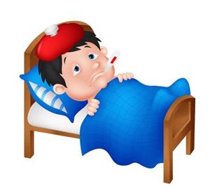 sick in bed 