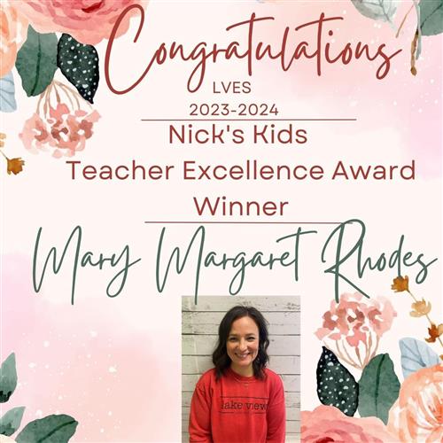 Nick's Kids Teacher Excellence Award Winner