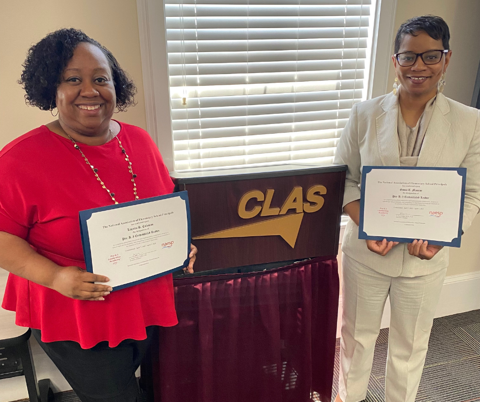 photo of Mrs. Coleman and Mrs. Monroe with certificates photo of Mrs. Coleman and Mrs. Monroe with certificates