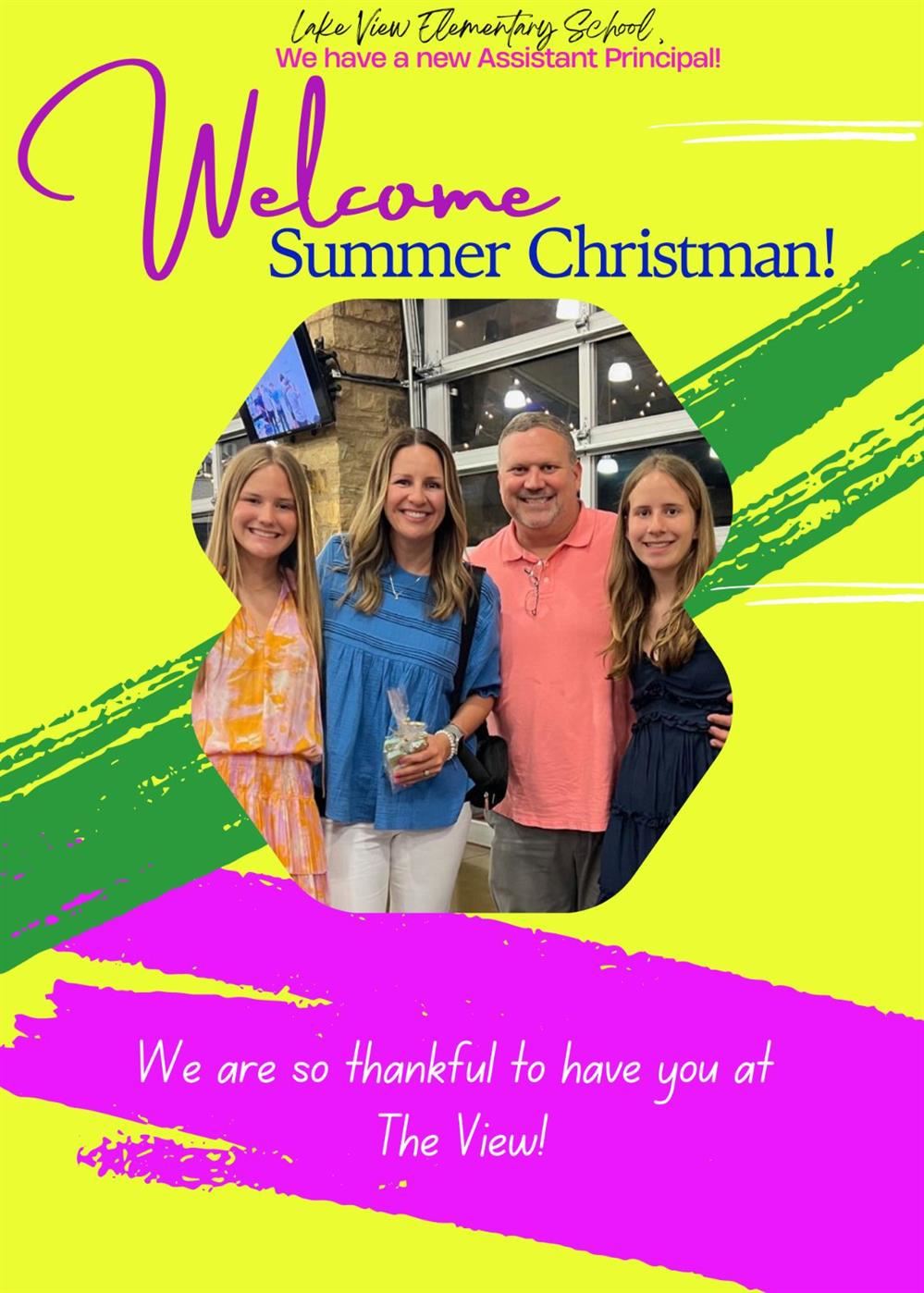 Welcome to our Assistant Principal!