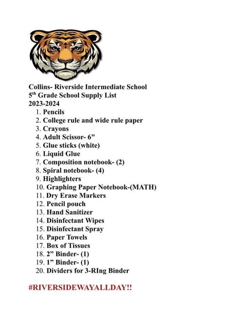 5th Grade Supplies